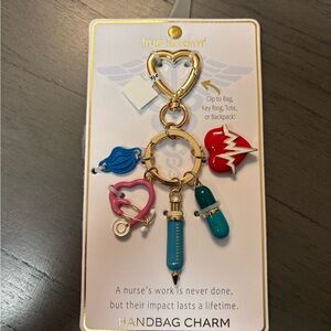 Gold Nurse-Themed Handbag Charm